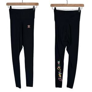 Adidas Black Always Original Rainbow High Rise Full Length Tight Fit Leggings